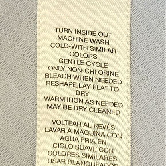 Chico's Blue Mara Mittered Ottoman Long Sleeve Blouse Size 0/S - Picture 7 of 8